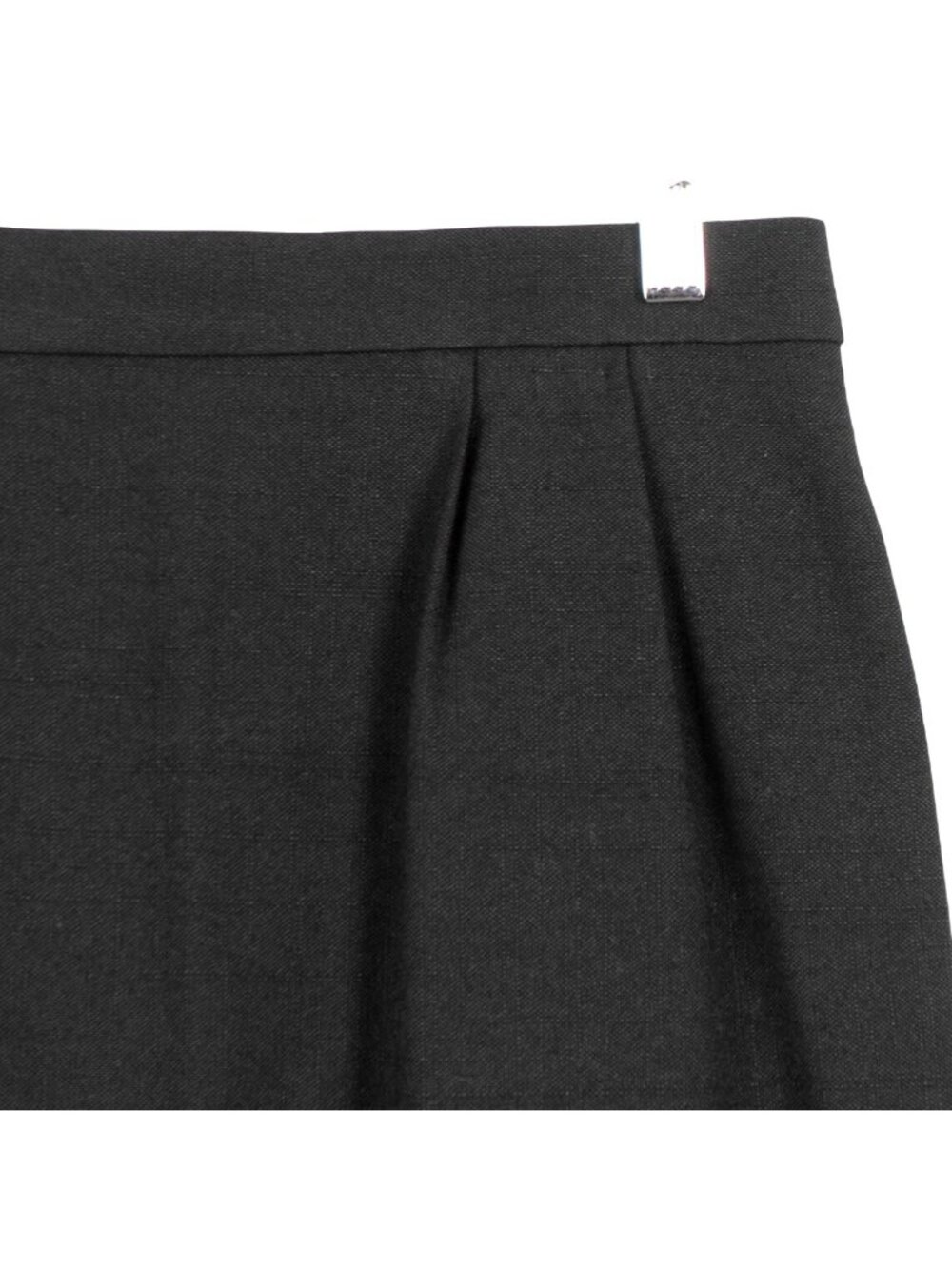 Megan Moore VTG Midi Pencil Skirt 12 Black Pleated Slit Classic Secretary Career - Picture 2 of 6